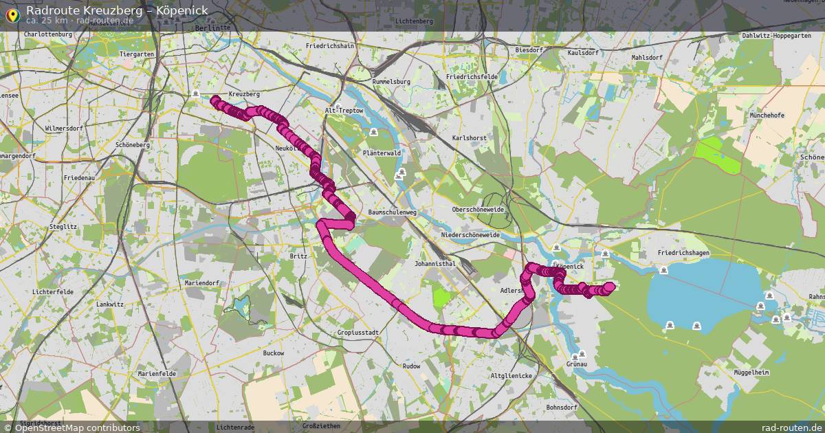 Fahrradroute Kreuzberg – Köpenick