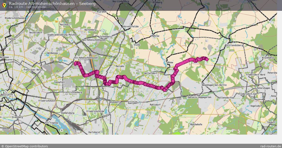 Fahrradroute Alt-Hohenschönhausen – Seeberg (19 km) – Rad-Routen.de