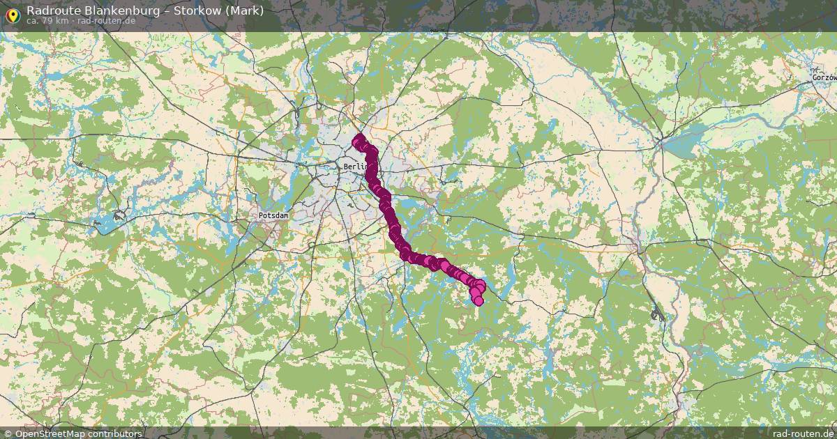 Fahrradroute Blankenburg – Storkow (Mark)
