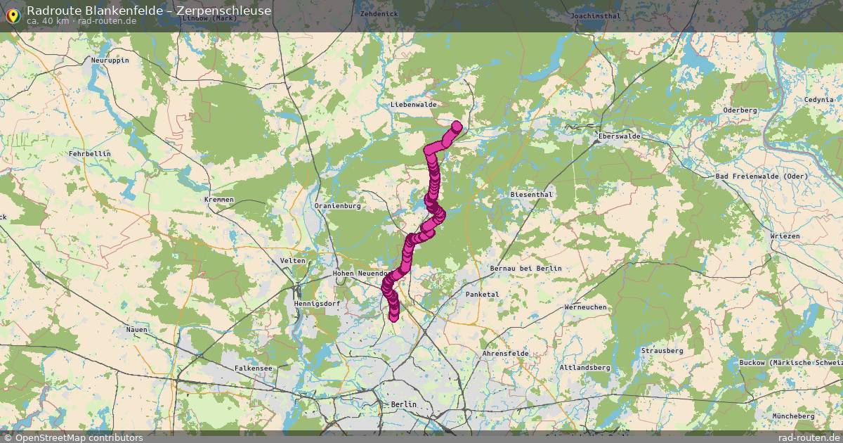 Fahrradroute Blankenfelde – Zerpenschleuse
