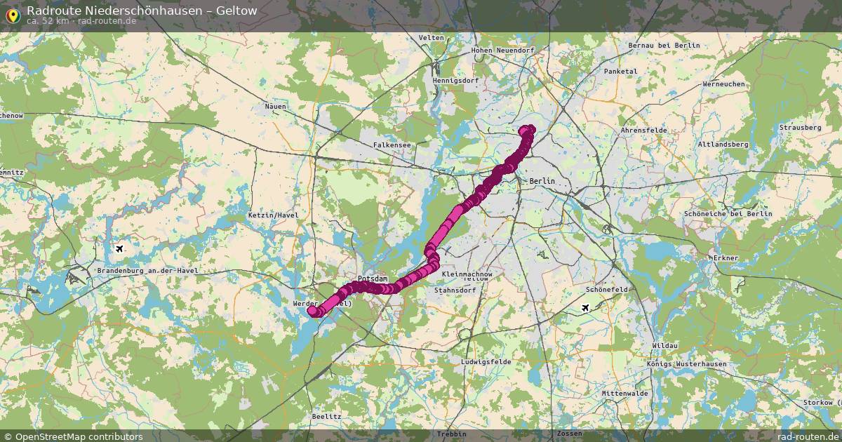 Fahrradroute Niederschönhausen – Geltow