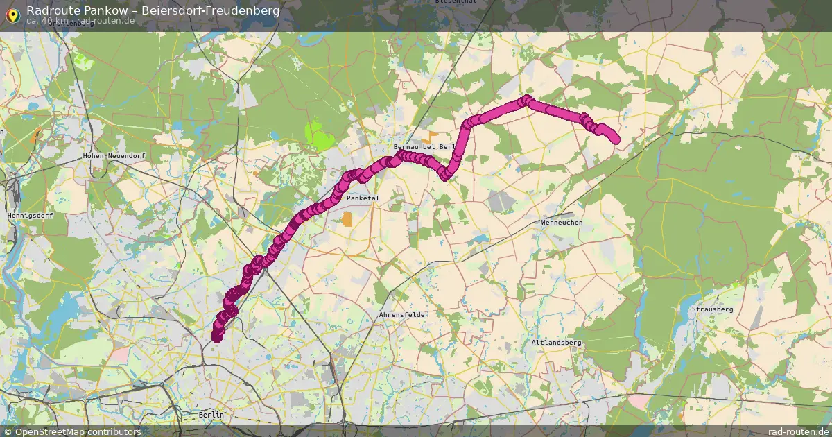 Fahrradroute von Pankow nach Beiersdorf-Freudenberg