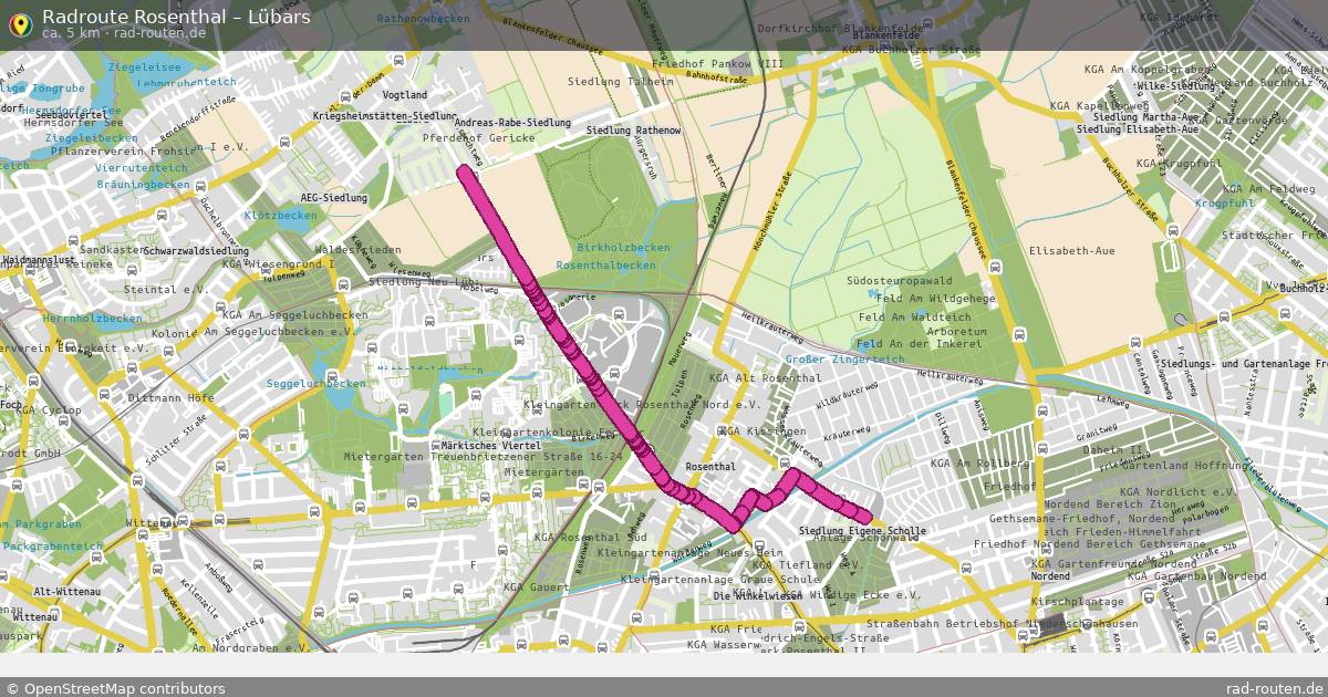 Fahrradroute Rosenthal – Lübars