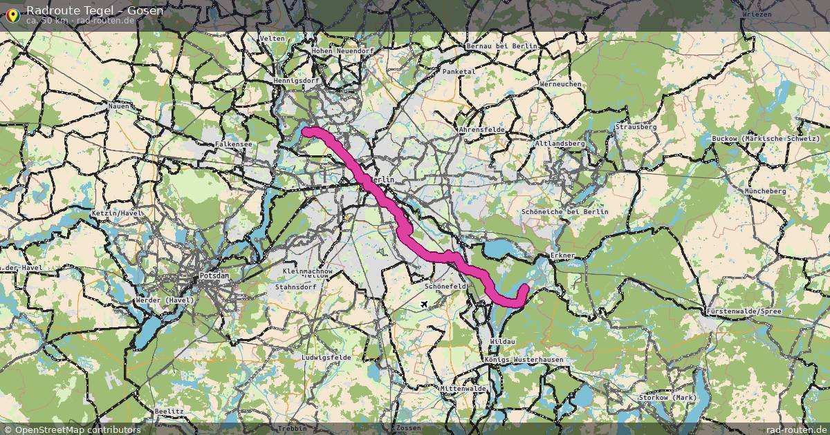 Fahrradroute Tegel – Gosen (50 km) – Rad-Routen.de