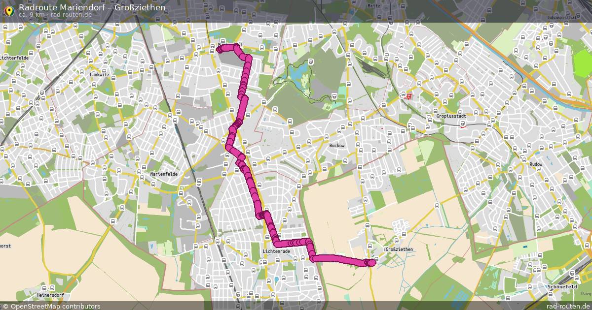 Fahrradroute Mariendorf – Großziethen