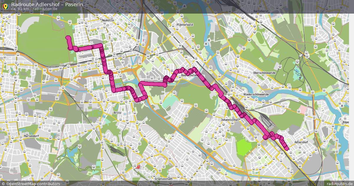 Fahrradroute Adlershof – Paserin