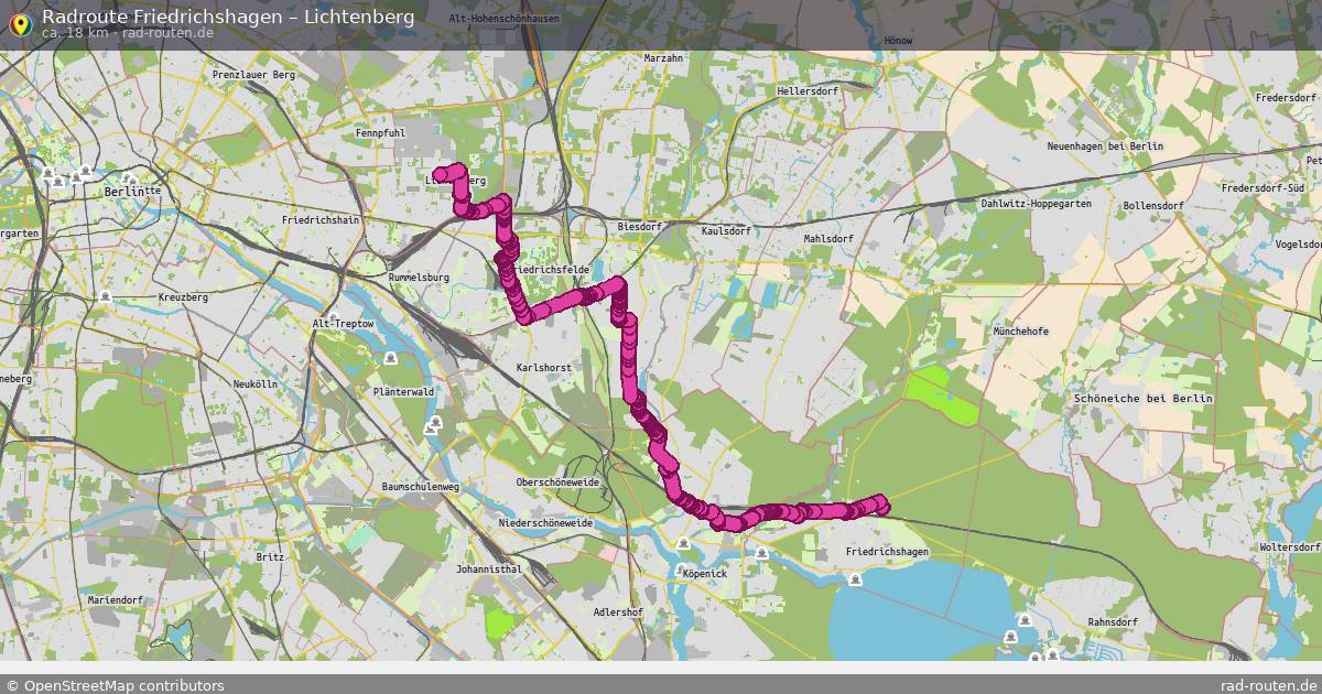 Fahrradroute Friedrichshagen – Lichtenberg