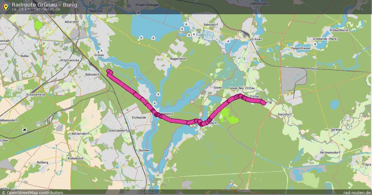 Fahrradroute Grünau – Burig