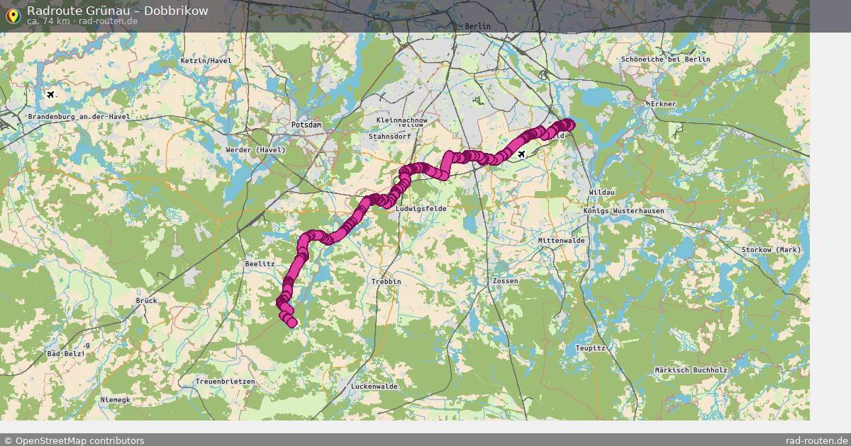 Fahrradroute Grünau – Dobbrikow