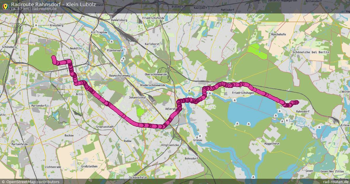 Fahrradroute Rahnsdorf – Märkisch Buchholz