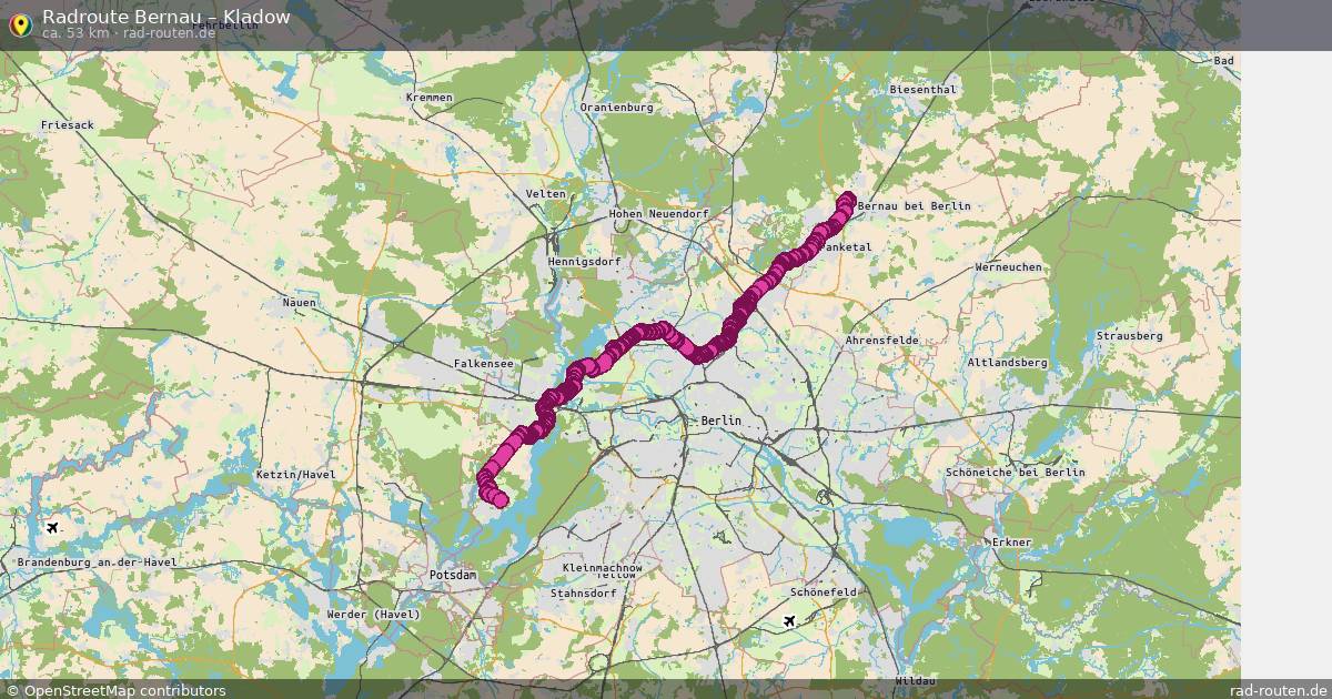 Fahrradroute Bernau – Kladow