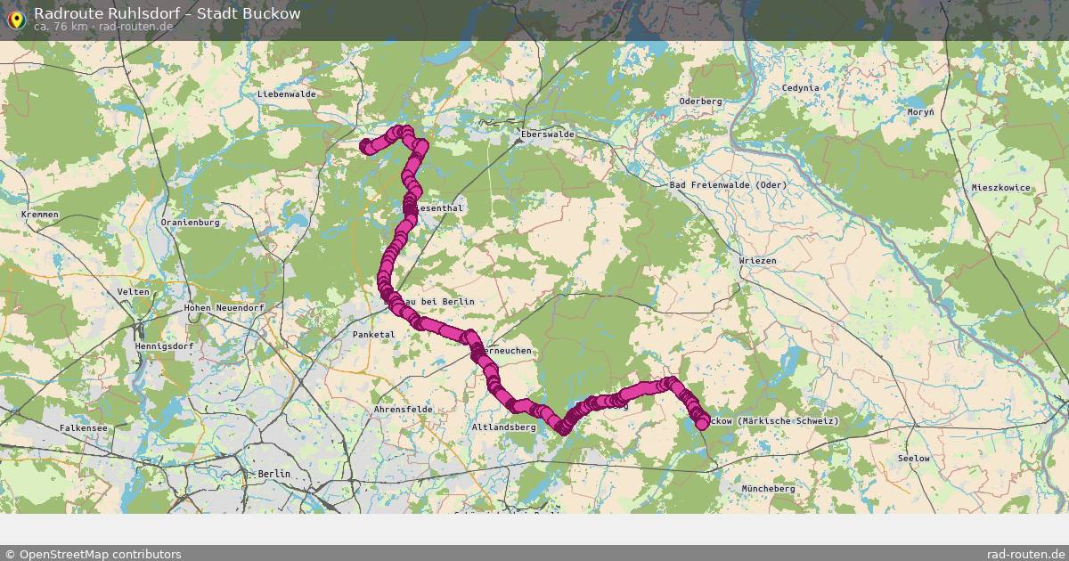 Fahrradroute Ruhlsdorf – Stadt Buckow