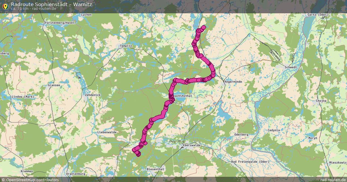 Fahrradroute Sophienstädt – Warnitz