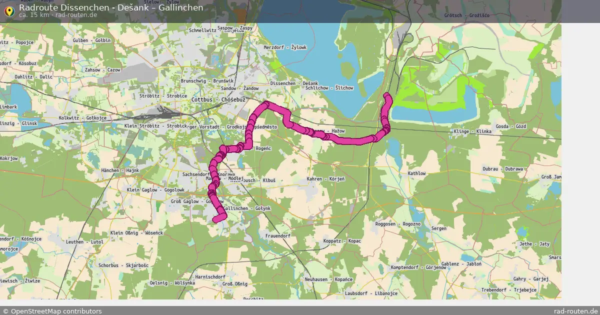 Radtour Dissenchen - Dešank – Gallinchen