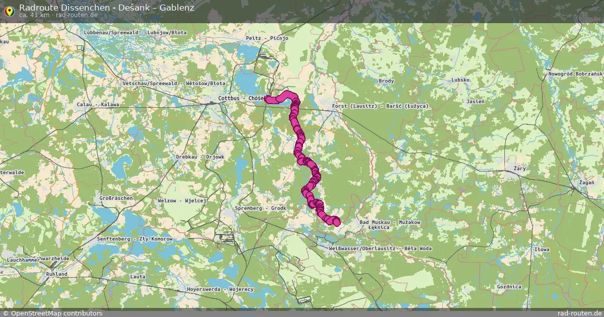 Radtour Dissenchen - Dešank – Gablenz