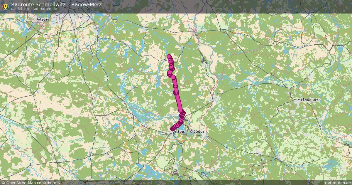 Fahrradroute Schmellwitz – Ragow-Merz (64 km) – Rad-Routen.de