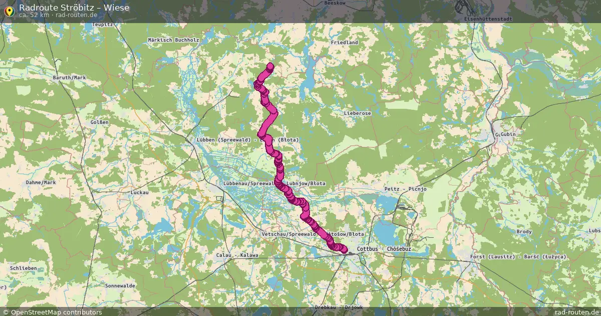 Fahrradroute Ströbitz – Wiese (52 km) – Rad-Routen.de