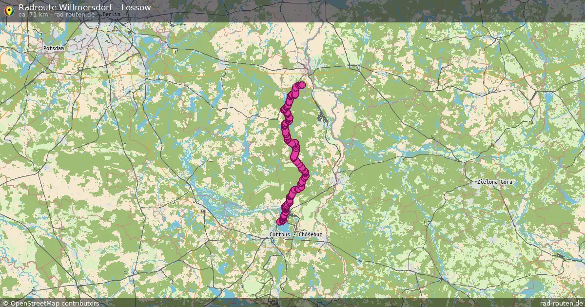 Fahrradroute Willmersdorf – Lossow (71 km) – Rad-Routen.de