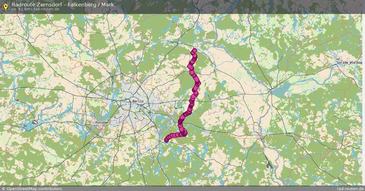 Fahrradroute Zernsdorf – Falkenberg   Mark