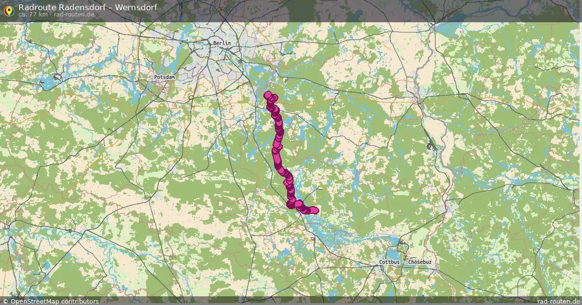 Fahrradroute Radensdorf – Wernsdorf (74 km) – Rad-Routen.de