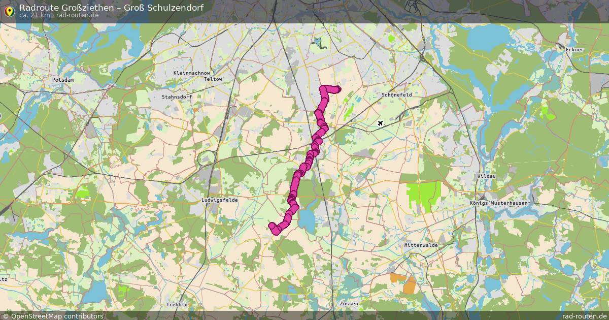 Fahrradroute Großziethen – Groß Schulzendorf