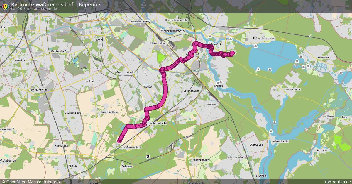 Fahrradroute Waßmannsdorf – Köpenick