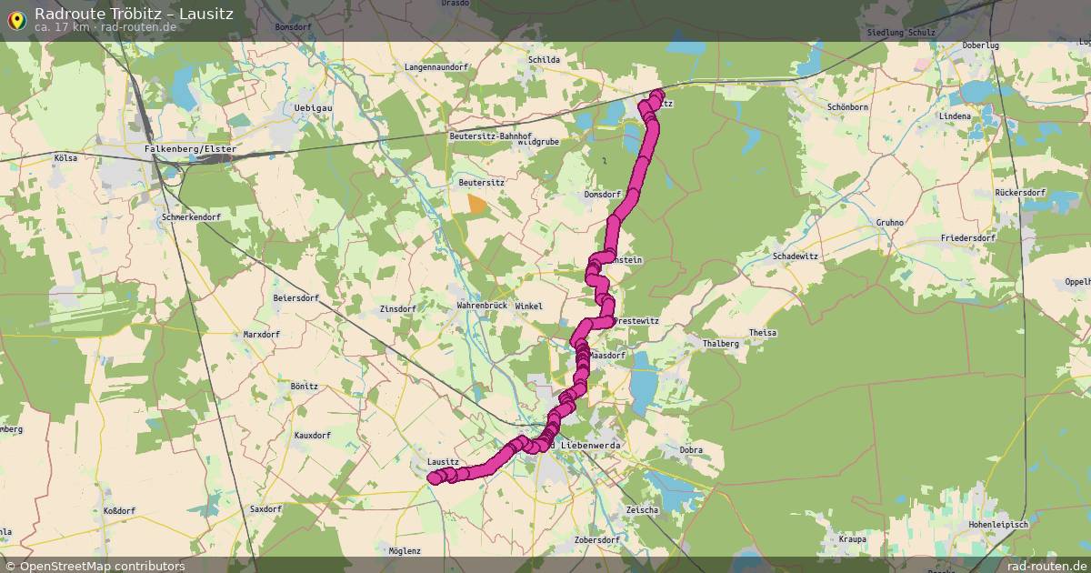 Fahrradroute Tröbitz – Lausitz