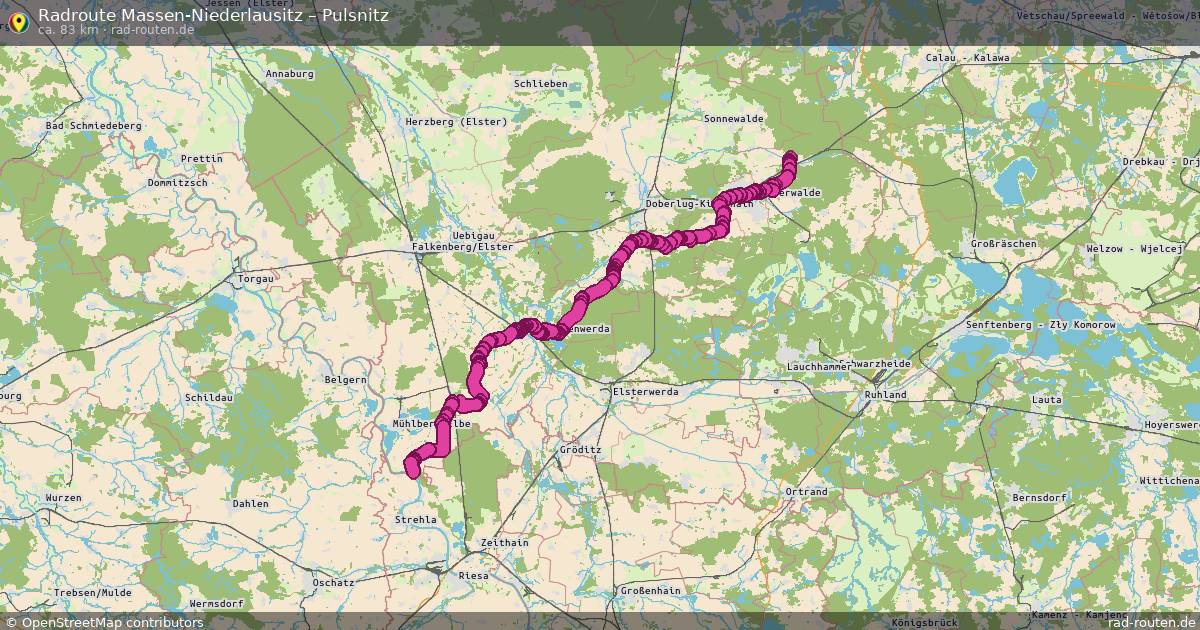 Fahrradroute Massen-Niederlausitz – Pulsnitz