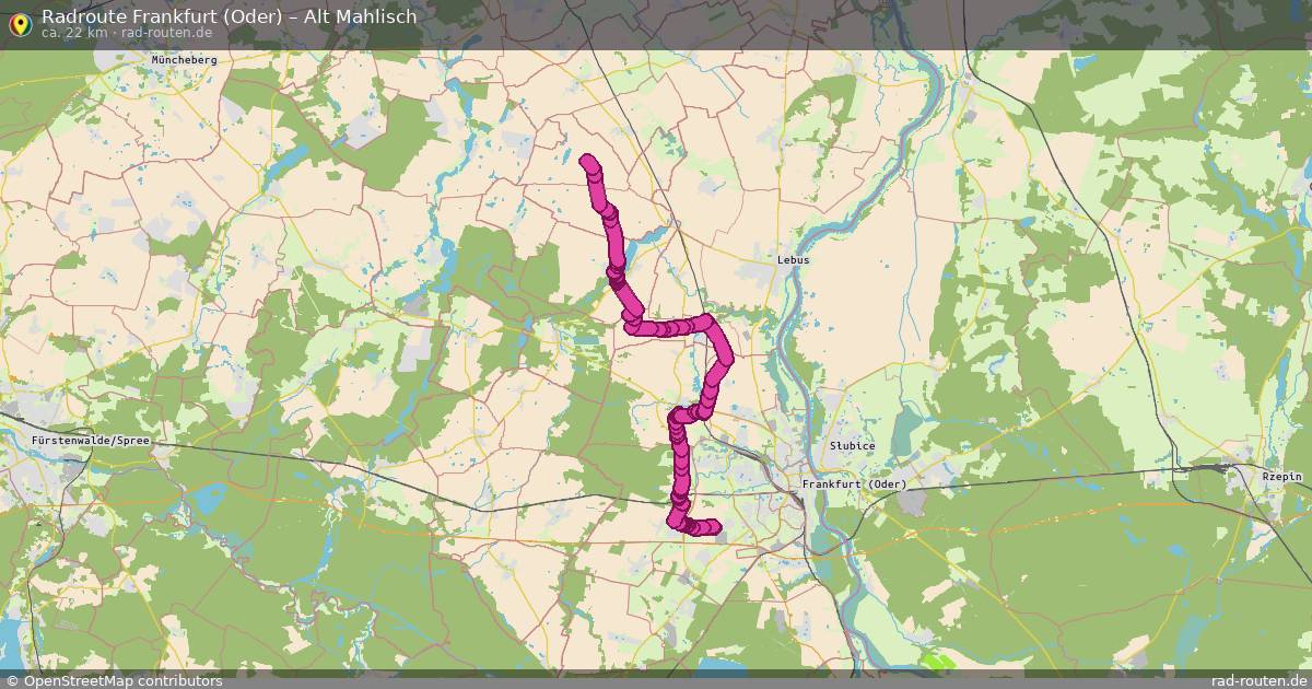 Fahrradroute Frankfurt (Oder) – Alt Mahlisch