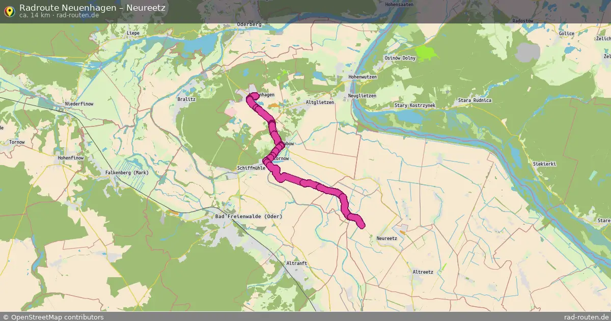 Fahrradroute Neuenhagen – Neureetz (14 km) – Rad-Routen.de