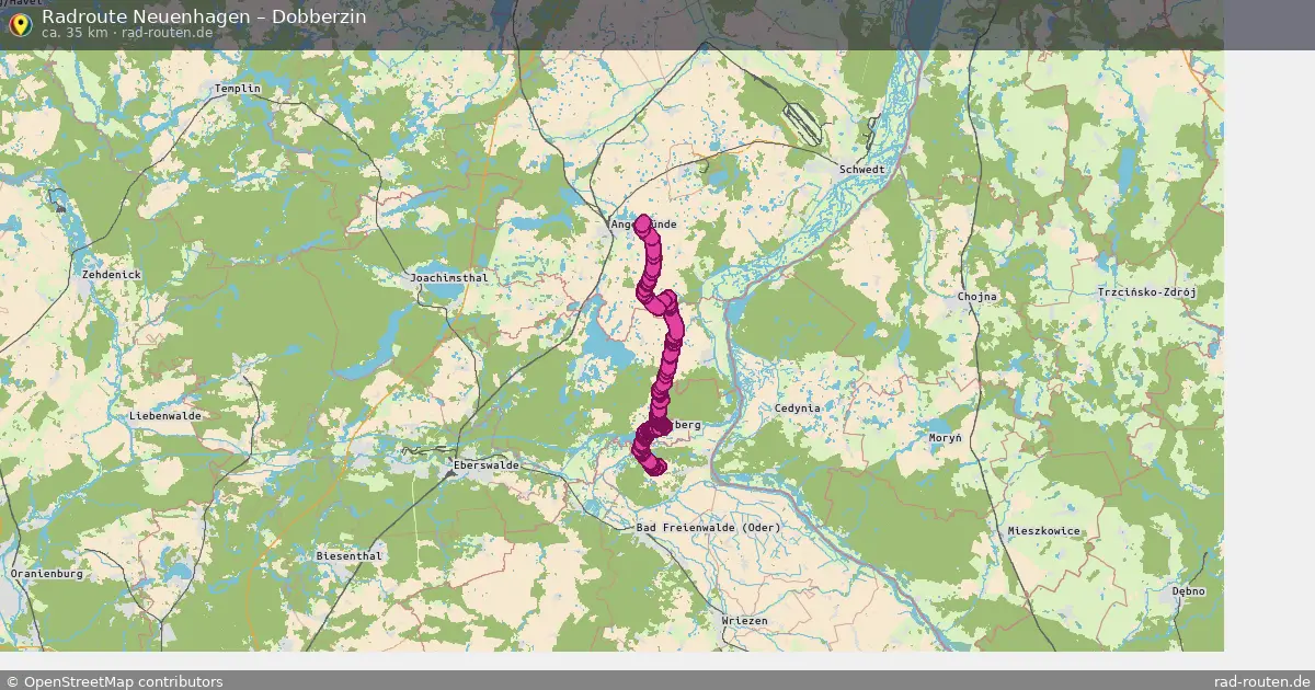 Fahrradroute Neuenhagen – Dobberzin (29 km) – Rad-Routen.de