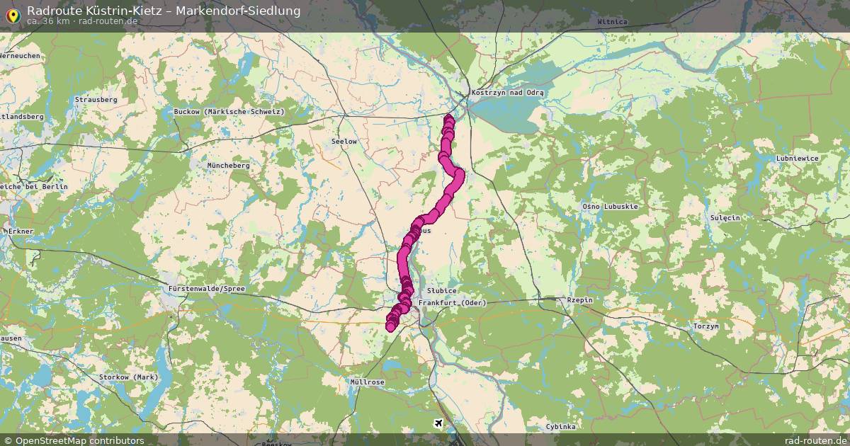 Fahrradroute Küstrin-Kietz – Markendorf-Siedlung