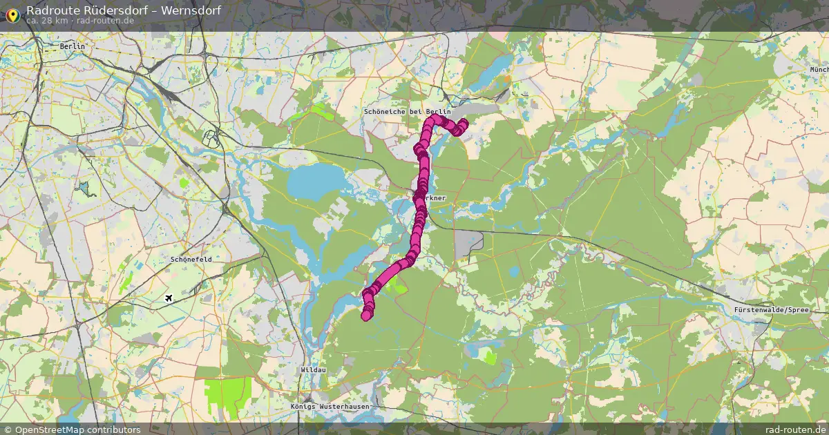 Fahrradroute Rüdersdorf – Wernsdorf (28 km) – Rad-Routen.de