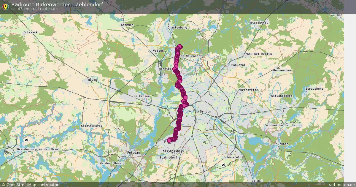 Radtour Birkenwerder – Zehlendorf