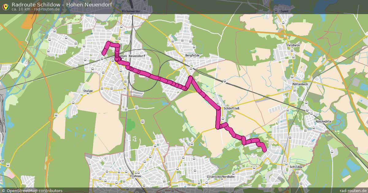 Fahrradroute Schildow – Hohen Neuendorf