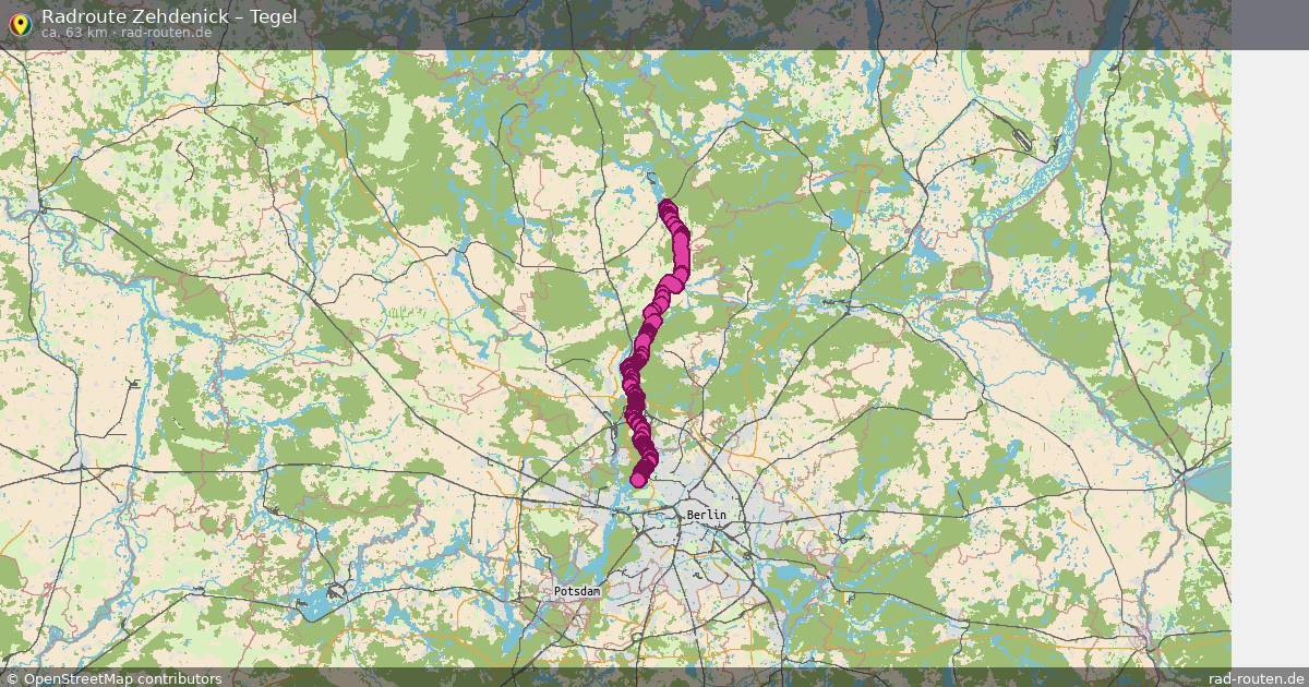 Fahrradroute Zehdenick – Tegel (63 km) – Rad-Routen.de