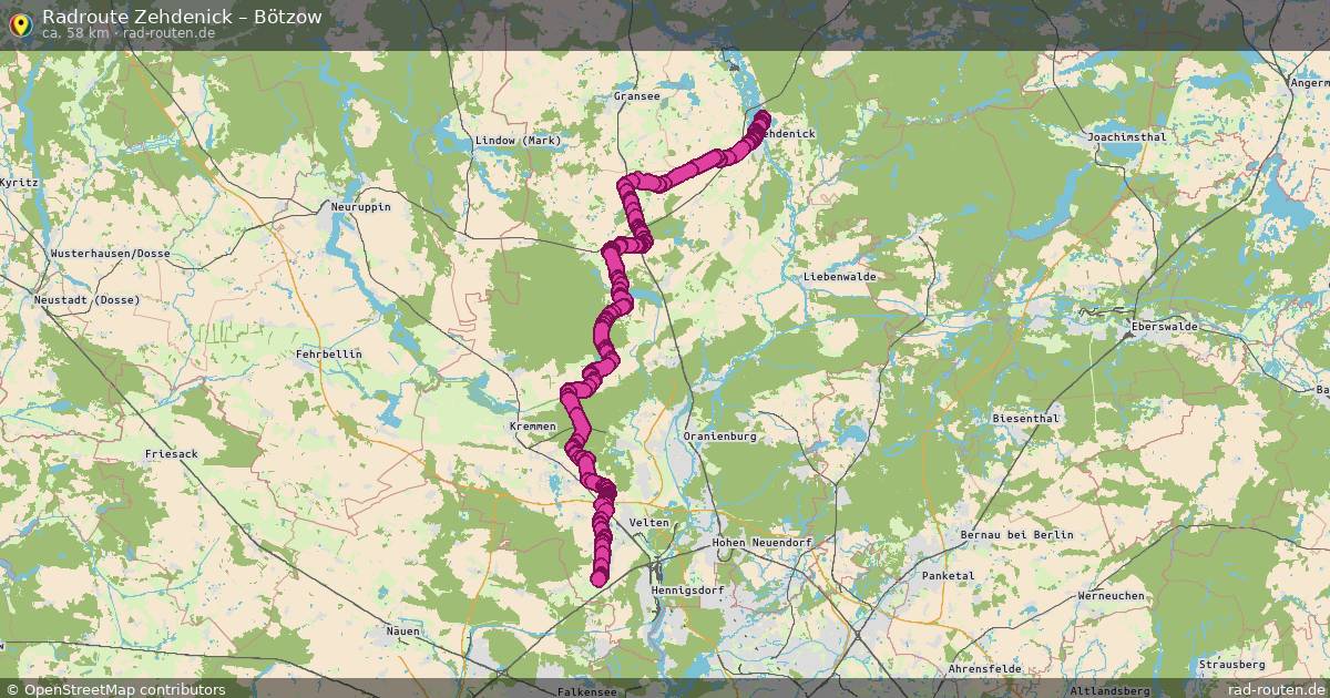 Fahrradroute Zehdenick – Bötzow