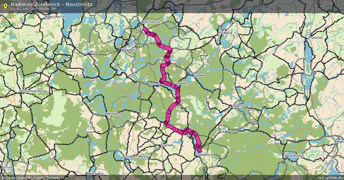 Fahrradroute Zehdenick – Neustrelitz