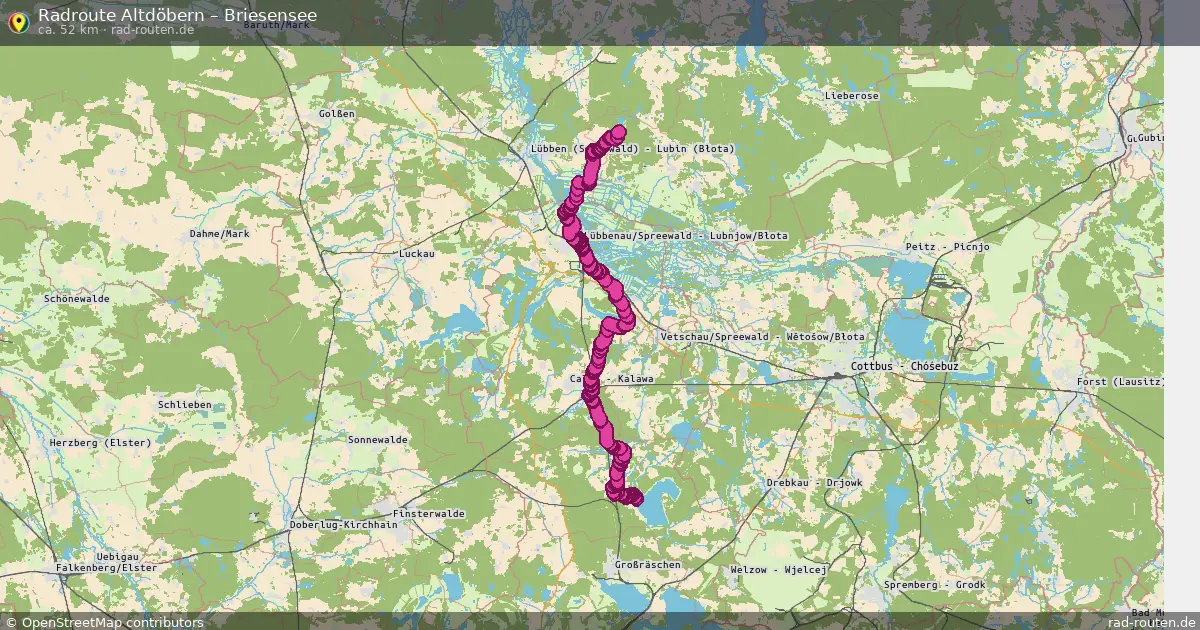 Fahrradroute Altdöbern – Briesensee (52 km) – Rad-Routen.de