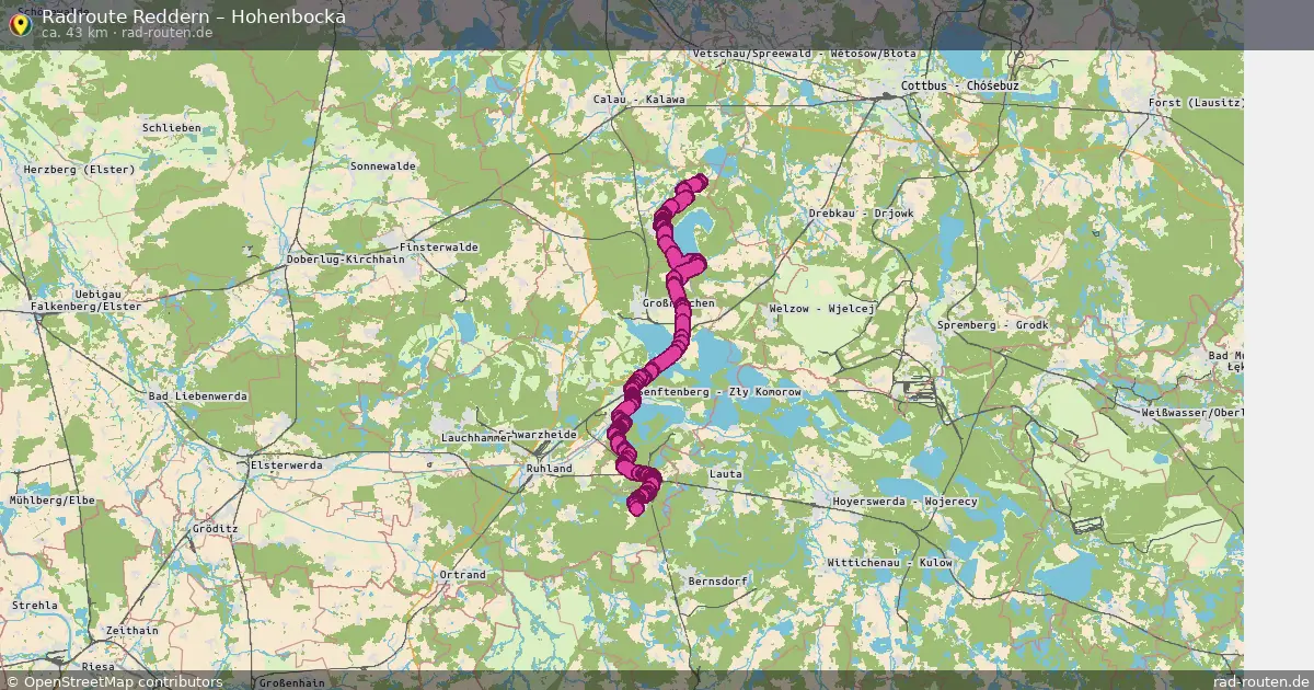 Fahrradroute Reddern – Hohenbocka (43 km) – Rad-Routen.de
