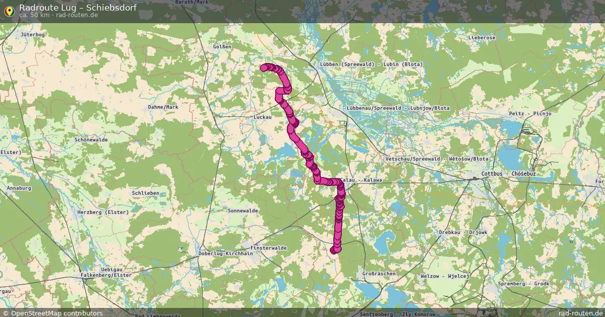Fahrradroute Lug – Schiebsdorf (50 km) – Rad-Routen.de
