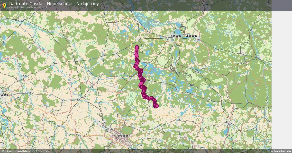 Radtour Gosda – Nebelschütz - Njebjelčicy