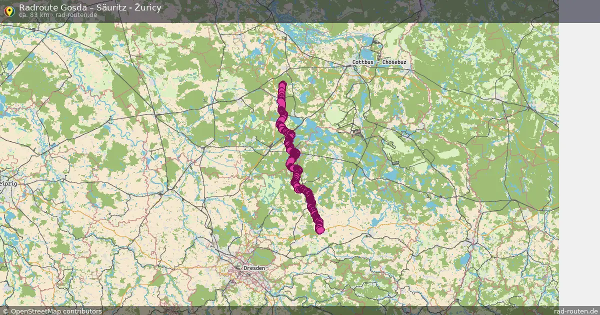 Radtour Gosda – Säuritz - Žuricy