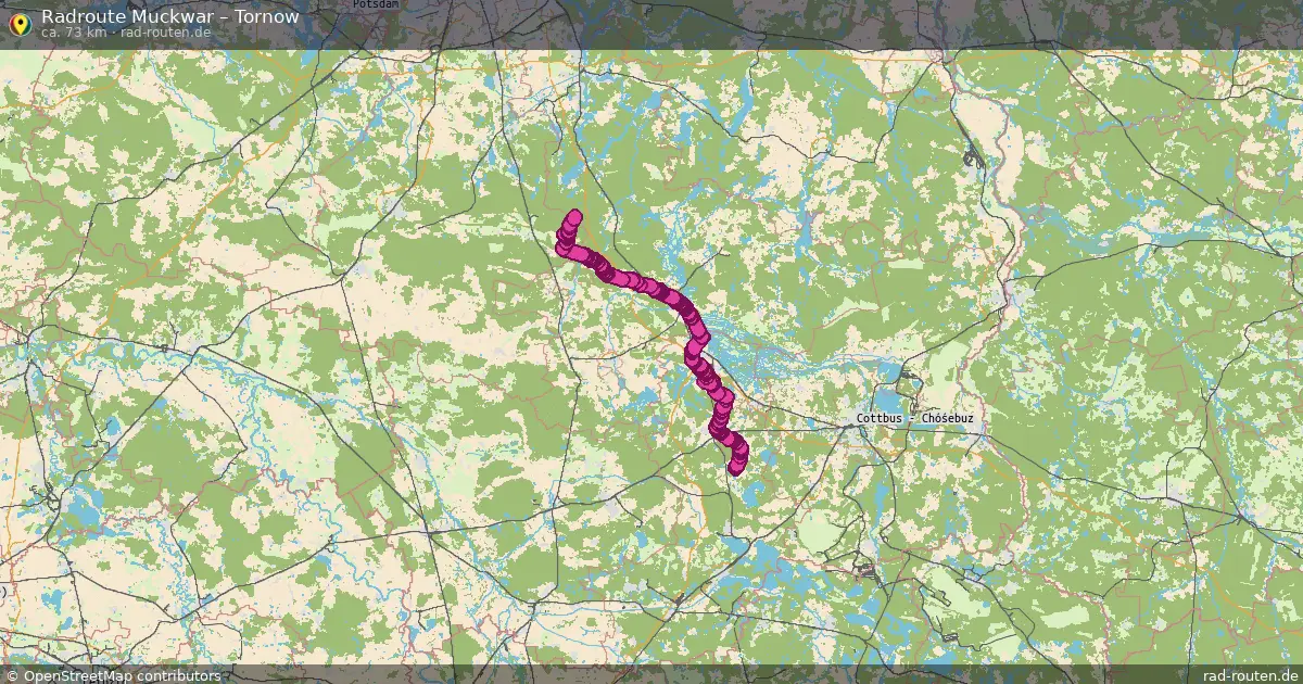 Fahrradroute Muckwar – Tornow (73 km) – Rad-Routen.de