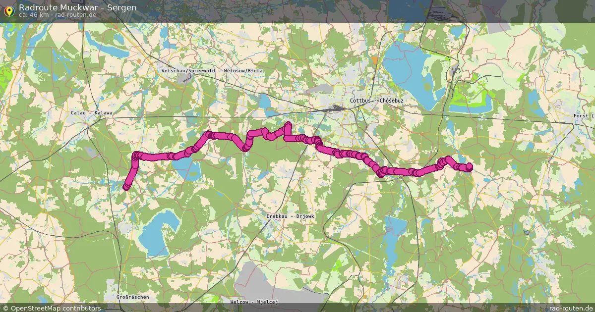 Fahrradroute Muckwar – Sergen (46 km) – Rad-Routen.de