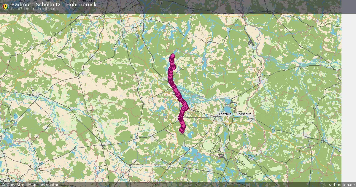 Fahrradroute Schöllnitz – Hohenbrück (67 km) – Rad-Routen.de