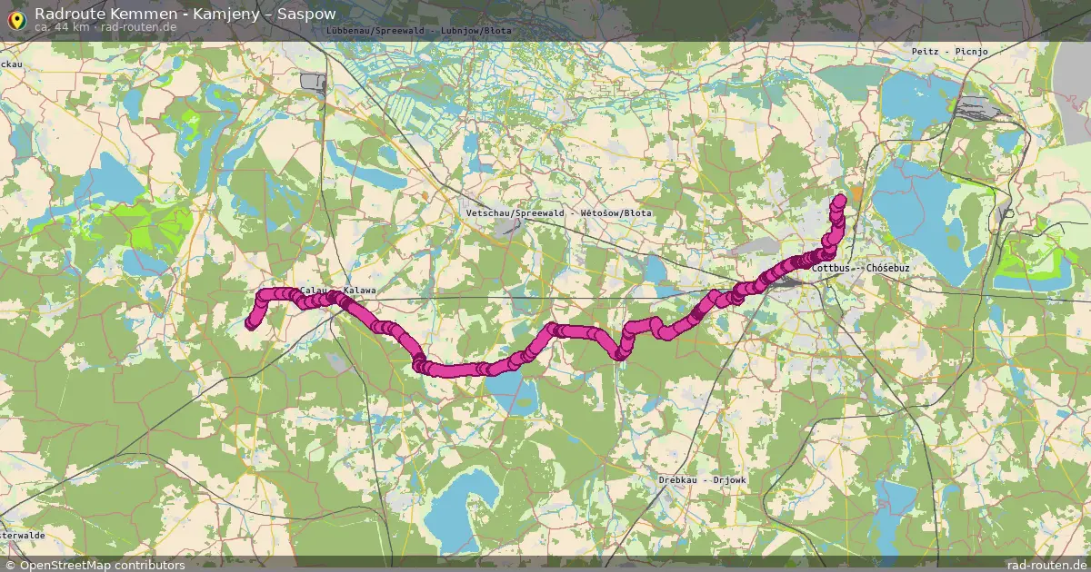 Radtour Kemmen - Kamjeny – Saspow
