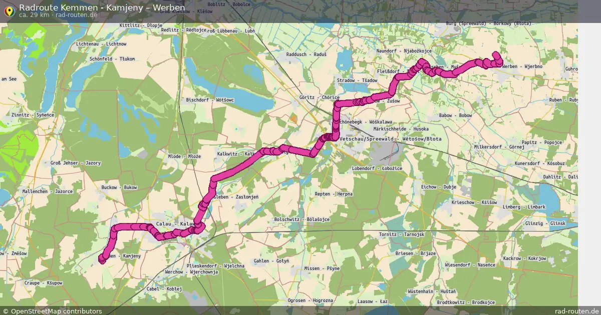 Radtour Kemmen - Kamjeny – Werben