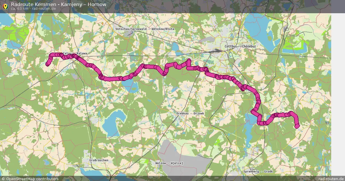 Radtour Kemmen - Kamjeny – Hornow