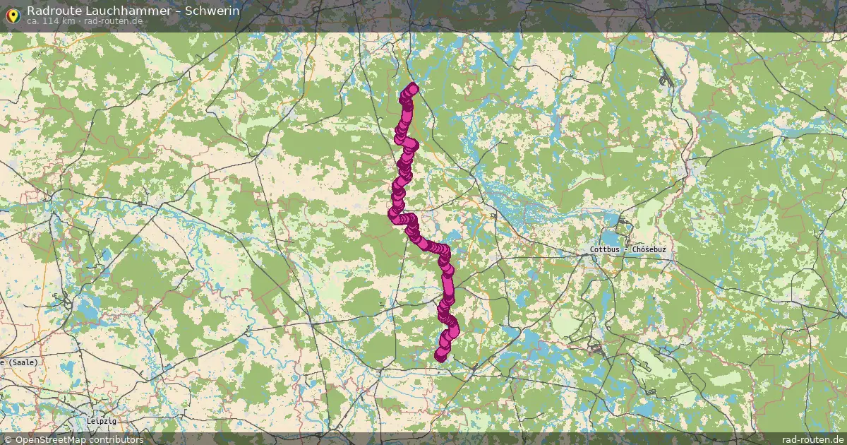 Fahrradroute Lauchhammer – Schwerin (114 km) – Rad-Routen.de